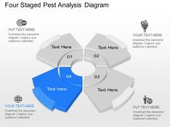 Os four staged pest analysis diagram powerpoint template slide