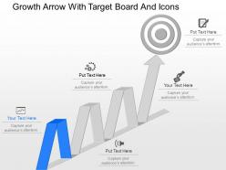 Ot growth arrow with target board and icons powerpoint template