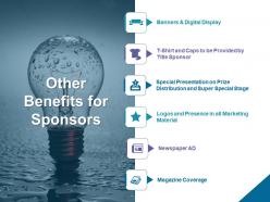 Other benefits for sponsors magzine coverage