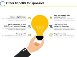 Other Benefits For Sponsors Ppt Inspiration Styles