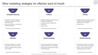 Other Marketing Strategies Using Social Media To Amplify Wom Marketing Efforts MKT SS V