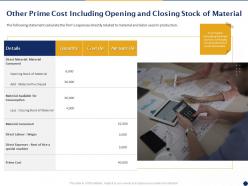 Other prime cost including opening and closing stock of material ppt powerpoint presentation deck