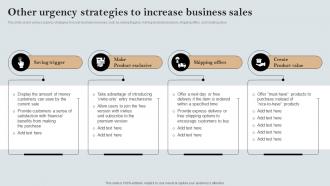 Other Urgency Strategies To Increase Business Sales A Comprehensive Guide MKT SS V