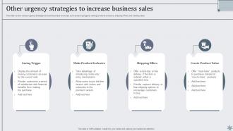 Other Urgency Strategies To Increase Business Sales Effective Sales Techniques To Boost Business MKT SS V