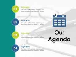 Our agenda checklist ppt visual aids infographic template