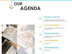 Our Agenda Financial Projections Ppt Powerpoint Presentation Diagram Lists