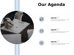 Our agenda gears checklist e423 ppt powerpoint presentation gallery maker