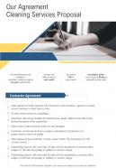 Our Agreement Cleaning Services Proposal One Pager Sample Example Document