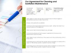 Our agreement for cleaning and sanitation maintenance ppt powerpoint presentation file