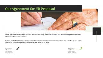 Our agreement for hr proposal ppt background image