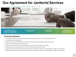 Our agreement for janitorial services agenda ppt powerpoint presentation icon ideas