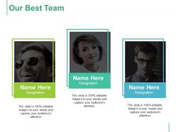 Our best team with three persons ppt icon slideshow