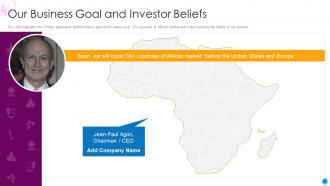Our business goal and investor beliefs podozi investor funding elevator pitch deck