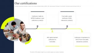 Our Certifications Direct Selling Company Profile CP SS V