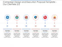 Our clientele campaign design and execution proposal template ppt powerpoint presentation file