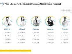 Our clients for residential cleaning maintenance proposal ppt file brochure