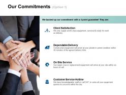 Our Commitments Client Satisfaction Powerpoint Presentation Model Elements