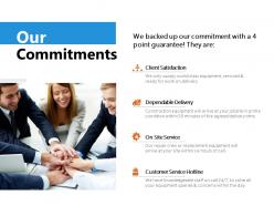 Our commitments client satisfaction ppt powerpoint presentation file outline