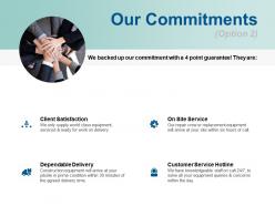 Our commitments dependable delivery ppt powerpoint presentation model
