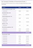 Our companys schedule of investments template 24 presentation report infographic ppt pdf document