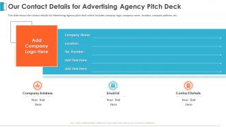 Our contact details for advertising agency pitch deck