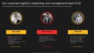 Our Corporate Logistics Leadership And Management Team Courier Delivery Services Company Profile