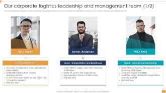 Our Corporate Logistics Leadership And Management Team Logistic Company Profile