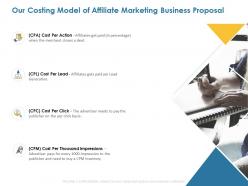 Our costing model of affiliate marketing business proposal ppt powerpoint presentation