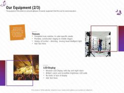 Our equipment specific needs stage shows management firm ppt mockup