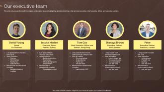 Our Executive Team Law Associates Company Profile Ppt Powerpoint Presentation File Outline