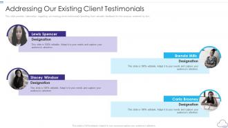 Our existing client testimonials professional devops services proposal it addressing