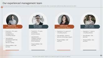 Our Experienced Management Team Strategic Management Advisory Company Profile