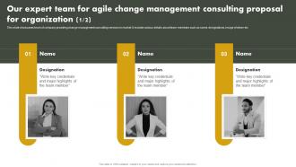 Our Expert Team For Agile Change Management Consulting Proposal For Organization Professional Attractive