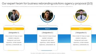 Our Expert Team For Business Rebranding Solutions Agency Proposal Ppt Themes Compatible