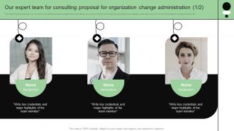 Our Expert Team For Consulting Proposal For Organization Change Administration Editable Compatible
