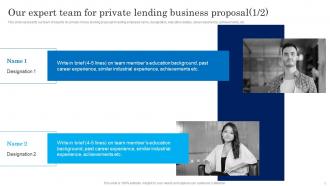 Our Expert Team For Private Lending Business Proposal Ppt Powerpoint Presentation File Images