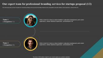 Our Expert Team For Professional Branding Services For Startups Proposal Ppt Sample
