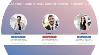 Our Expert Team For Snow Removal Contract Proposal Snow Shoveling Services Proposal