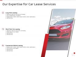 Our expertise for car lease services ppt powerpoint presentation inspiration