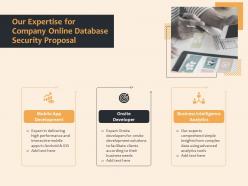 Our expertise for company online database security proposal ppt gallery