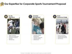 Our Expertise For Corporate Sports Tournament Proposal Ppt Powerpoint Elements
