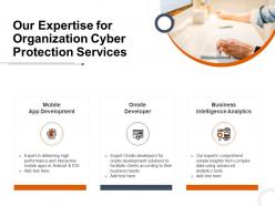 Our expertise for organization cyber protection services ppt powerpoint presentation ideas