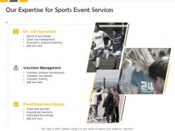 Our expertise for sports event services ppt powerpoint presentation graphics