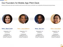 Our founders for mobile app pitch deck