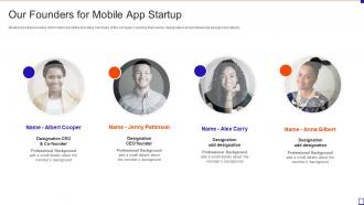 Our Founders For Mobile App Startup Fundraising Pitch Deck For Mobile App Startup