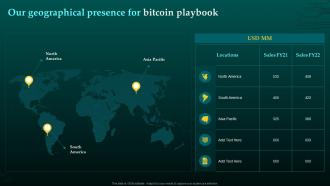 Our Geographical Presence For Bitcoin Playbook Cryptocurrency Investment Guide For Corporates
