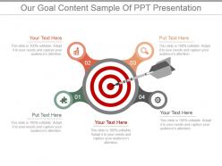 Our goal content sample of ppt presentation