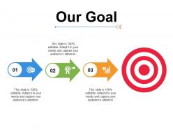 2629593 style essentials 2 our goals 3 piece powerpoint presentation diagram infographic slide