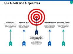 Our goals and objectives arrows ppt powerpoint presentation pictures introduction