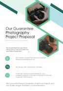 Our Guarantee Photography Project Proposal One Pager Sample Example Document